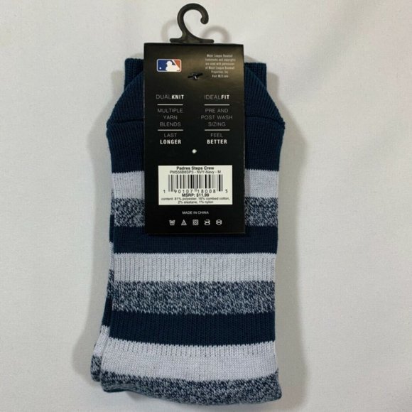San Diego Padres PWKY Athletic Fit Socks Boy's Size M Navy Blue Tatis Machado - Picture 2 of 3